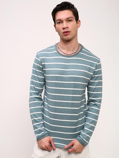 men striped long sleeve slim fit t-shirt - 21696241 - Standard Image - 0