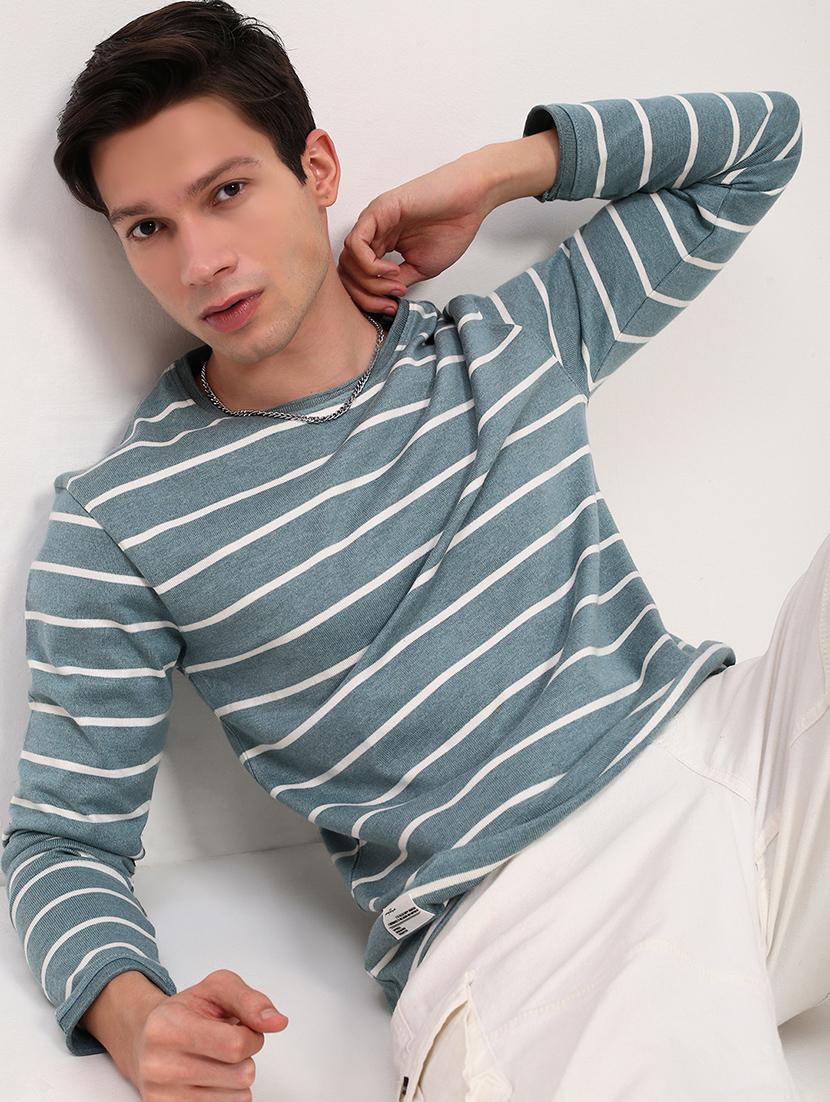 men striped long sleeve slim fit t-shirt - 21696241 - Standard Image - 1