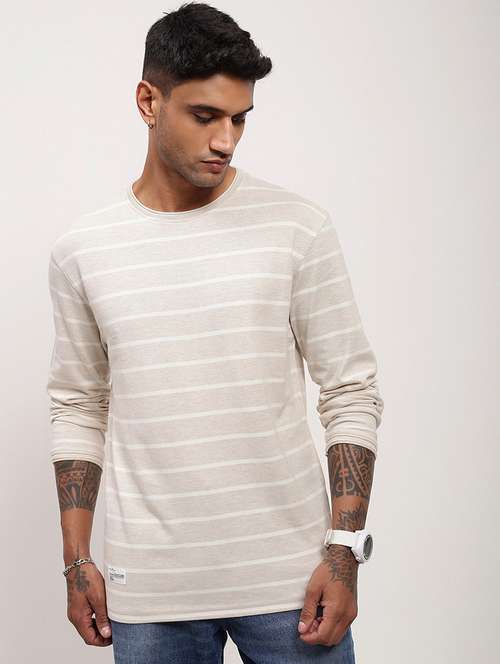 men striped long sleeve slim fit t-shirt - 21696243 - Standard Image - 0