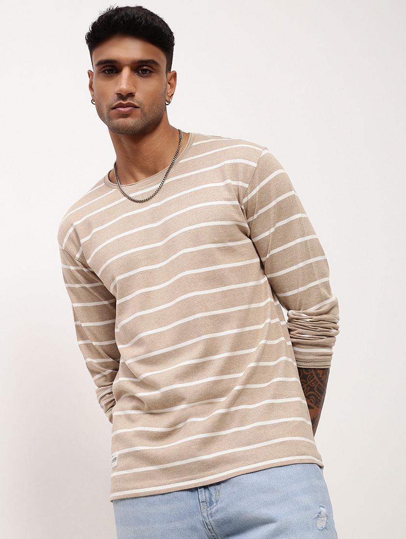 men striped long sleeve slim fit t-shirt - 21696245 -  Standard Image - 1