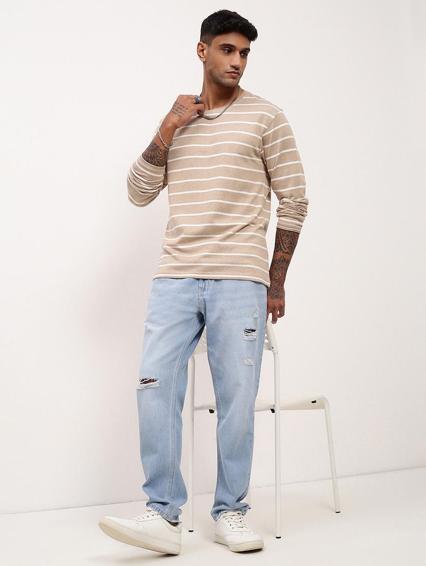 men striped long sleeve slim fit t-shirt - 21696245 - Standard Image - 4
