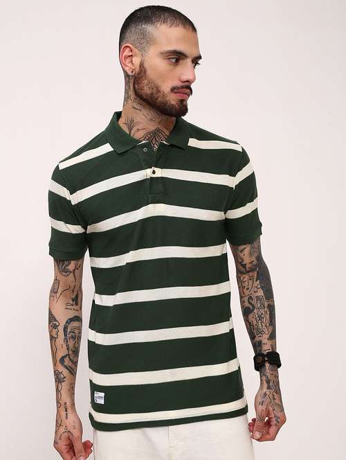 men striped short sleeve polo t-shirt - 21696246 - Standard Image - 0