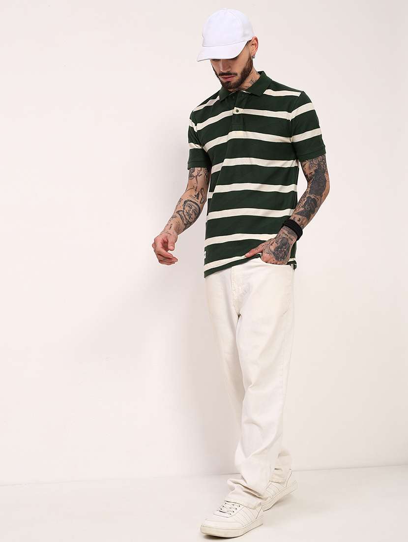 men striped short sleeve polo t-shirt - 21696246 - Standard Image - 4