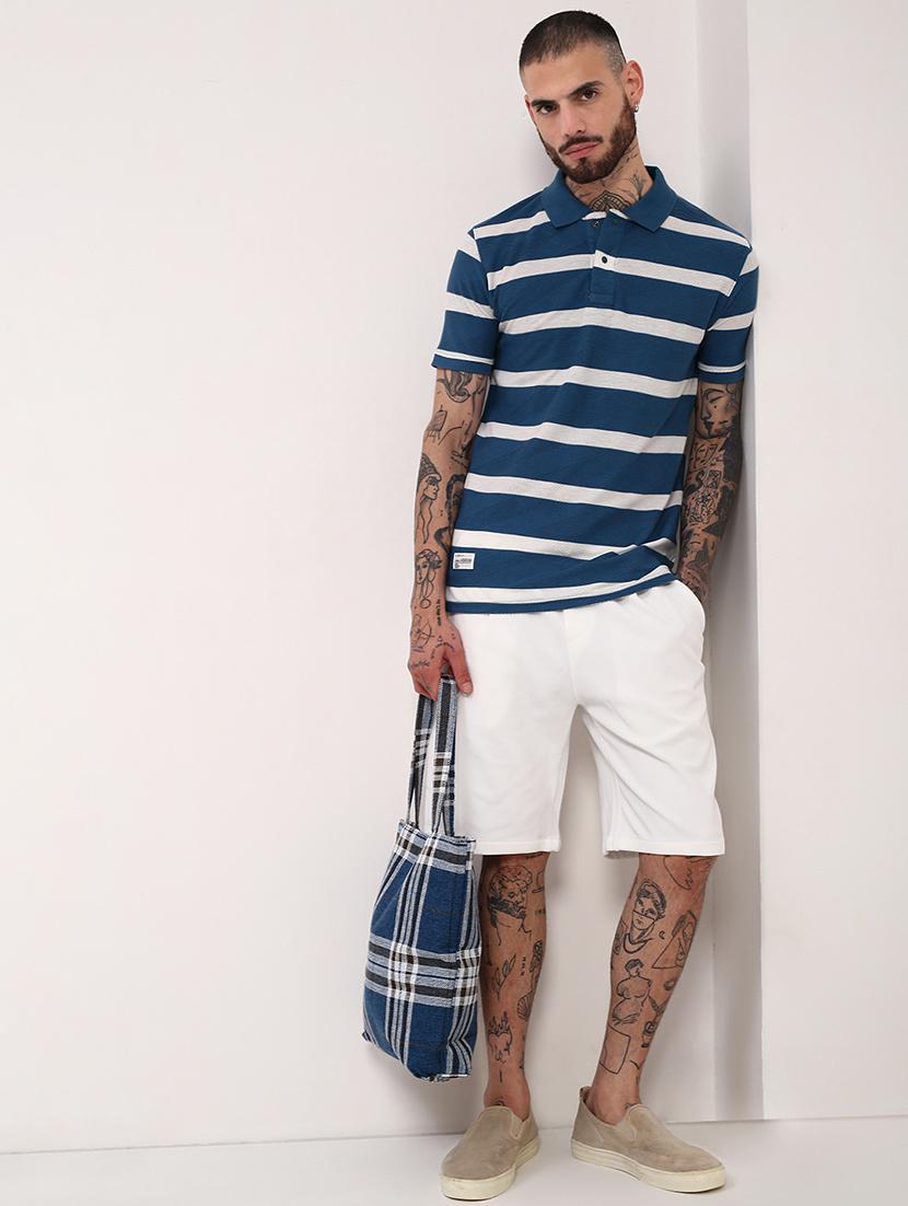 men striped short sleeve polo t-shirt - 21696247 - Standard Image - 4