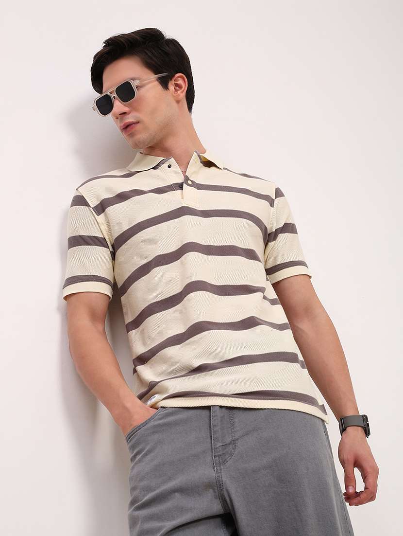 men striped short sleeve polo t-shirt - 21696248 -  Standard Image - 1