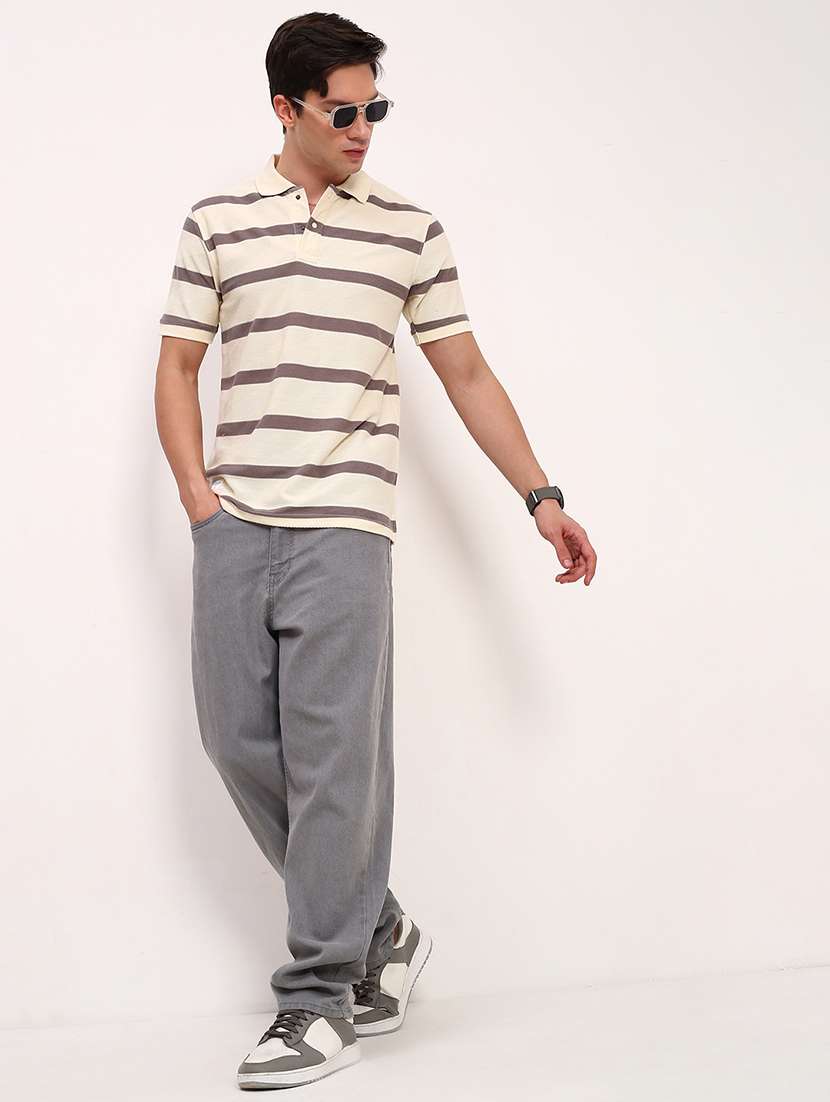 men striped short sleeve polo t-shirt - 21696248 -  Standard Image - 4