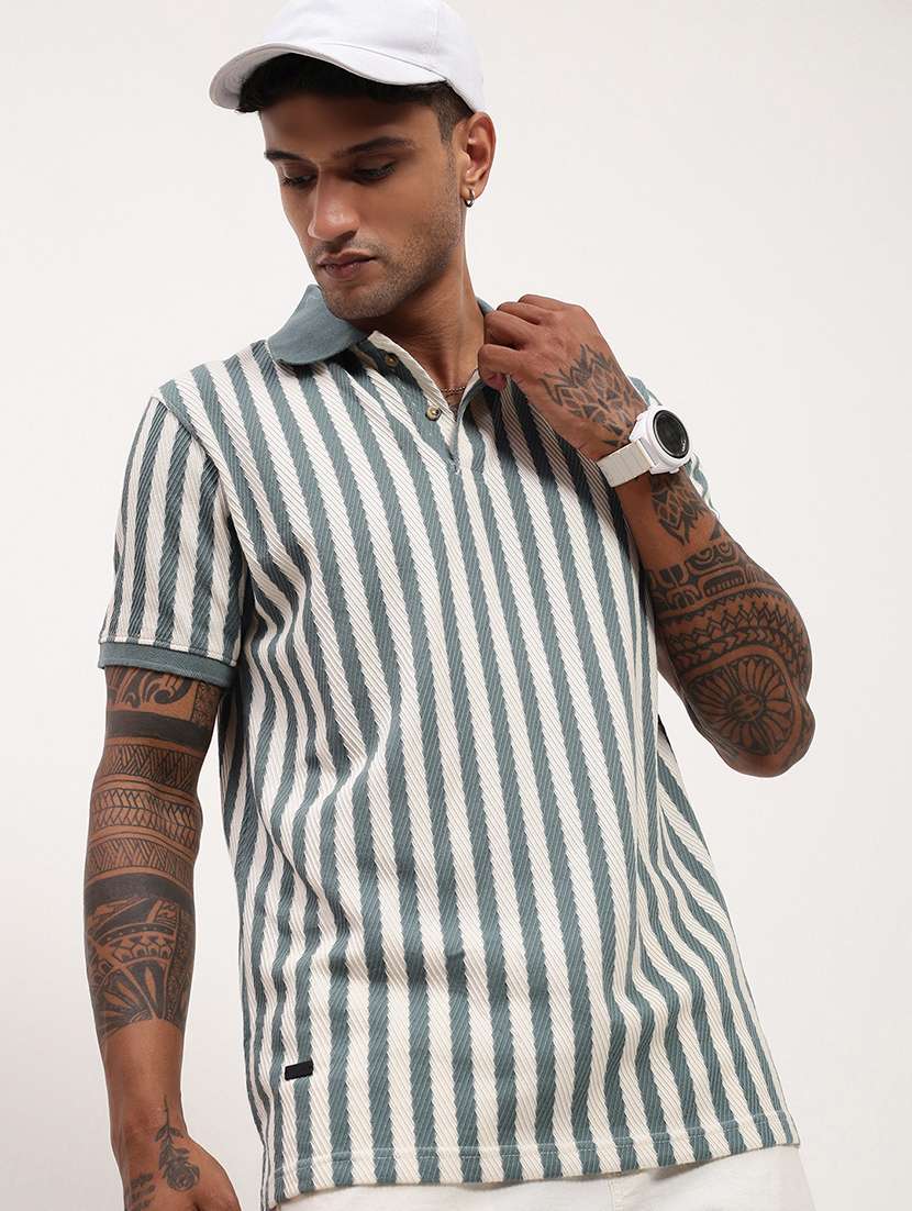 men striped short sleeve polo t-shirt - 21696251 -  Standard Image - 1