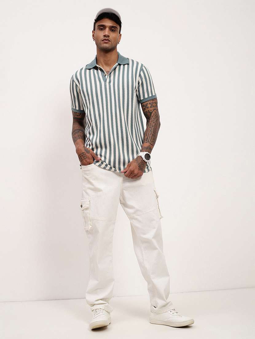 men striped short sleeve polo t-shirt - 21696251 -  Standard Image - 4