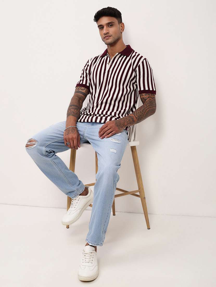 men striped short sleeve polo t-shirt - 21696252 -  Standard Image - 4