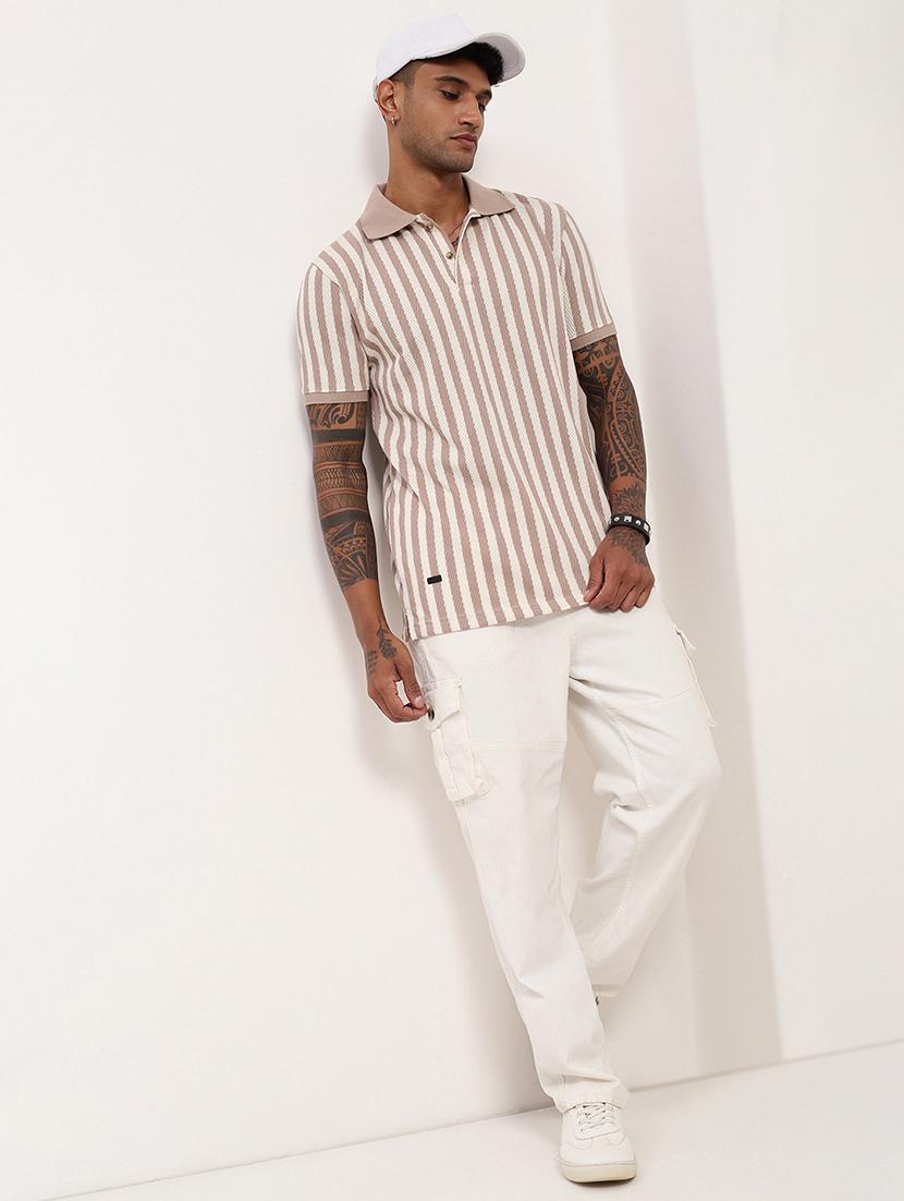 men striped short sleeve polo t-shirt - 21696254 - Standard Image - 4