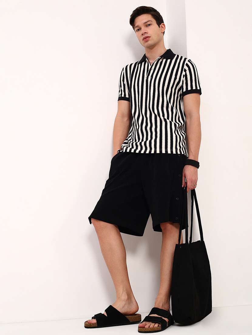 men striped short sleeve polo t-shirt - 21696255 -  Standard Image - 4