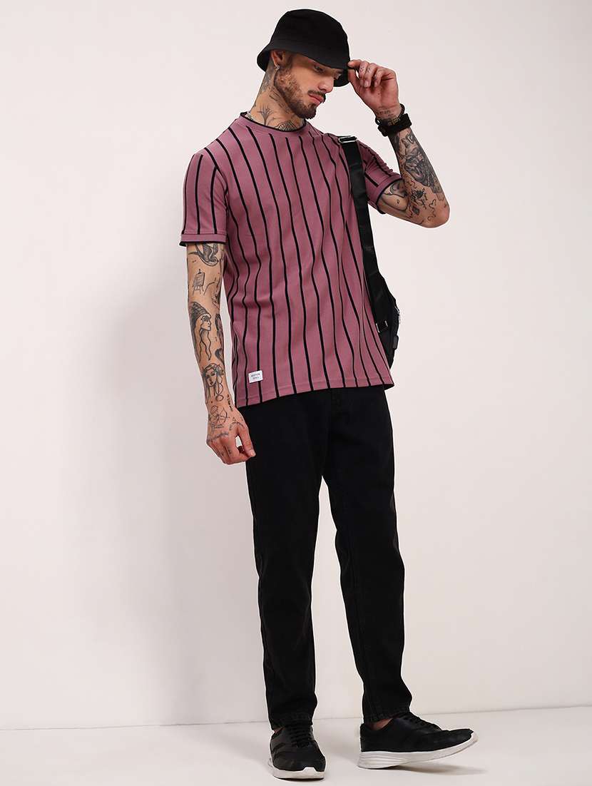 men striped short sleeve slim fit t-shirt - 21696258 - Standard Image - 4