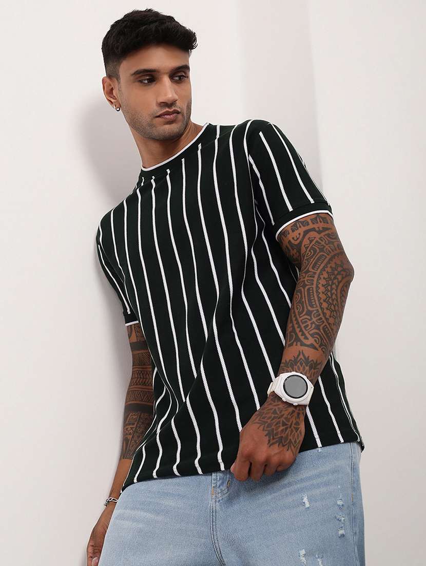 men striped short sleeve slim fit t-shirt - 21696260 -  Standard Image - 1