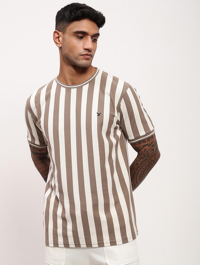 men striped short sleeve slim fit t-shirt - 21696263 - Zoom Image - 0