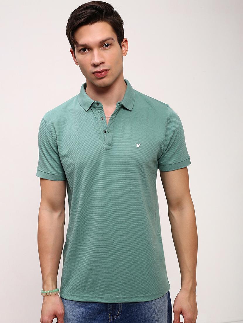 men solid short sleeve polo t-shirt