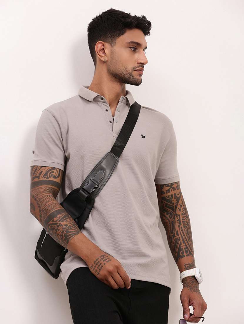 men solid short sleeve polo t-shirt - 21696271 -  Standard Image - 1