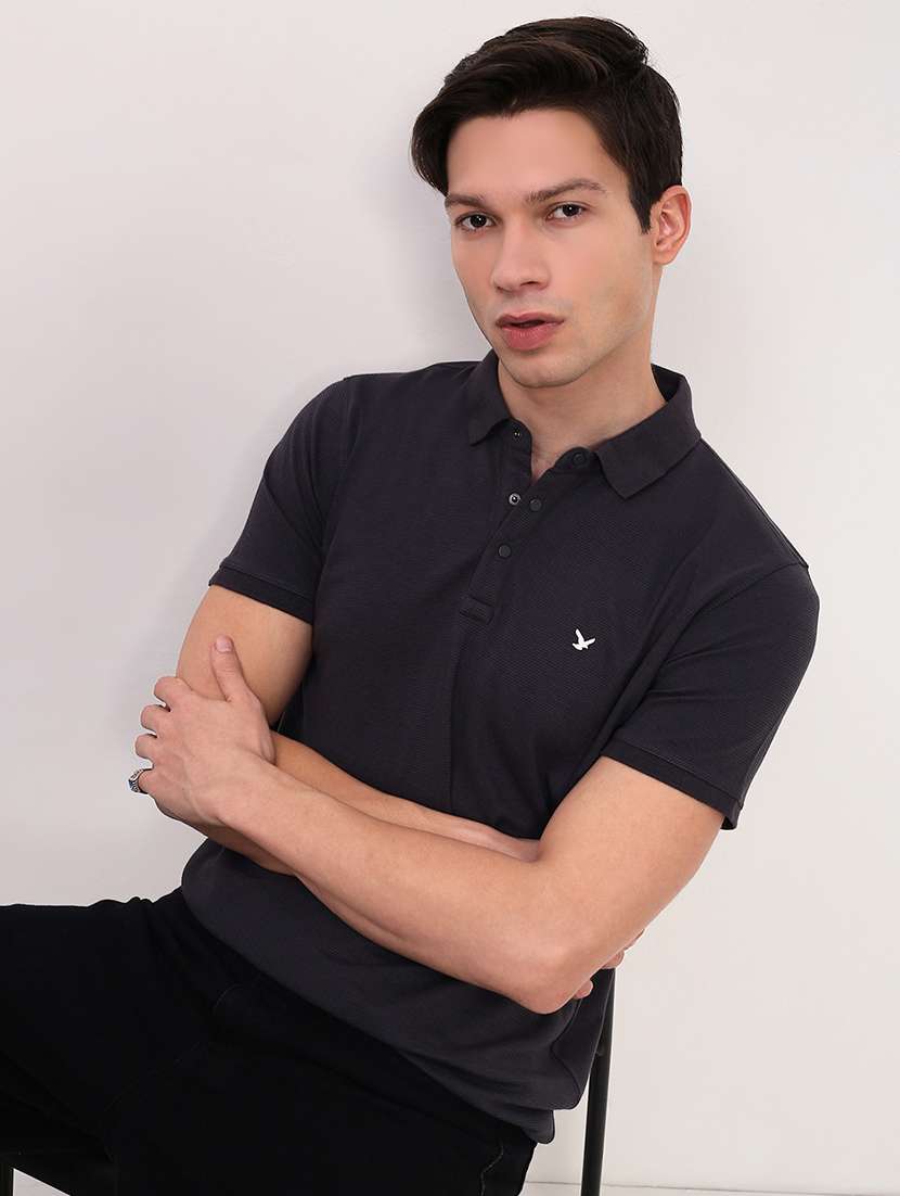 men solid short sleeve polo t-shirt - 21696272 -  Standard Image - 1