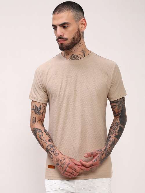 men solid short sleeve slim fit t-shirt - 21696274 -  Standard Image - 0