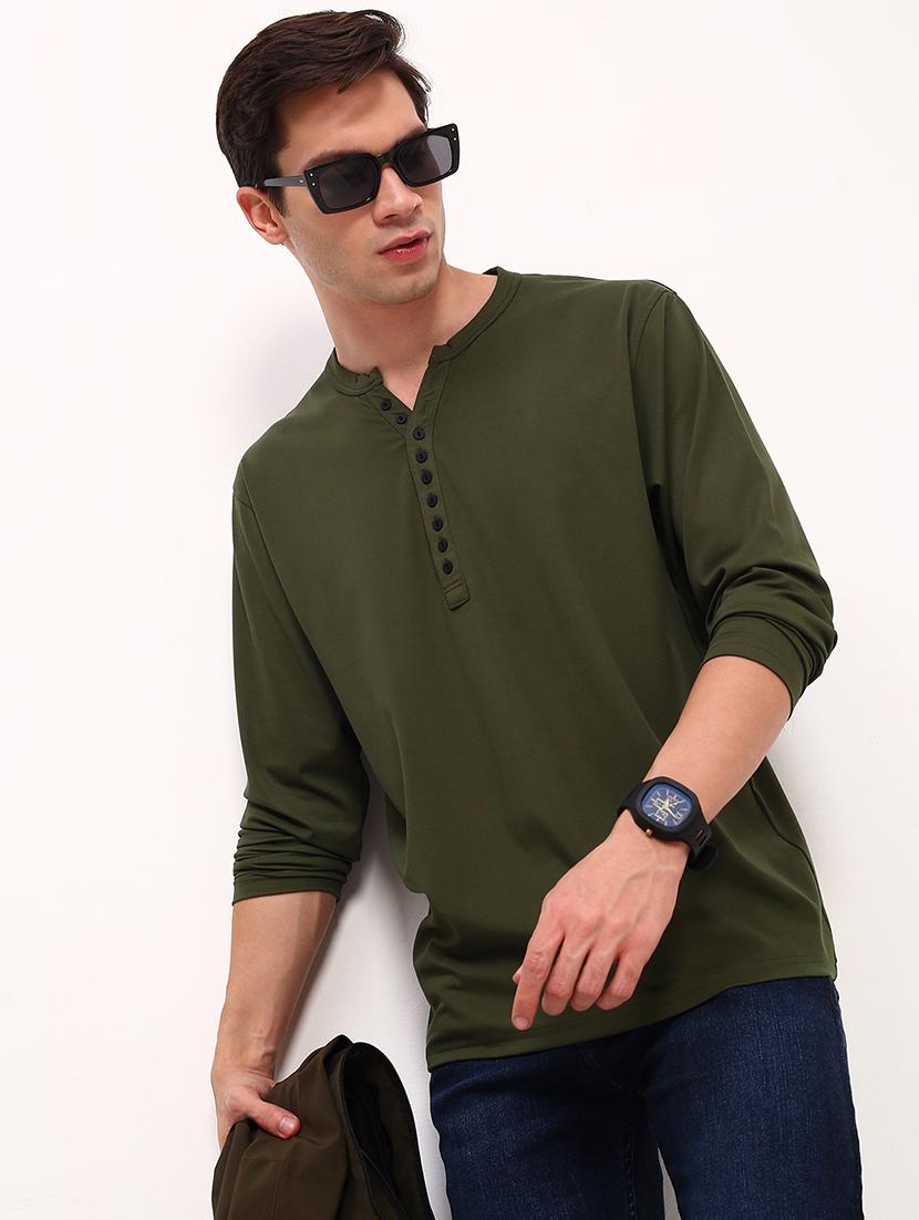 men solid long sleeve regular fit t-shirt - 21696275 - Standard Image - 1