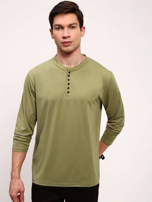 men solid long sleeve regular fit t-shirt - 21696279 - Standard Image - 0