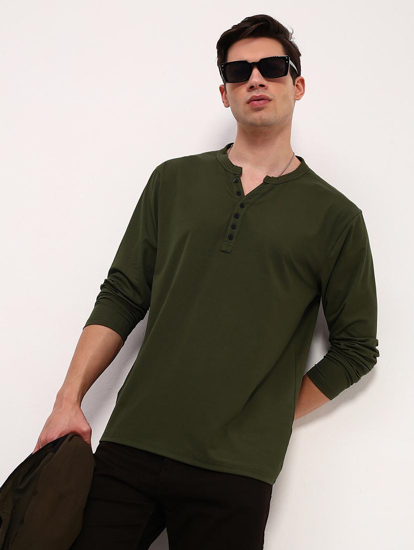 men solid long sleeve regular fit t-shirt - 21696286 - Standard Image - 1