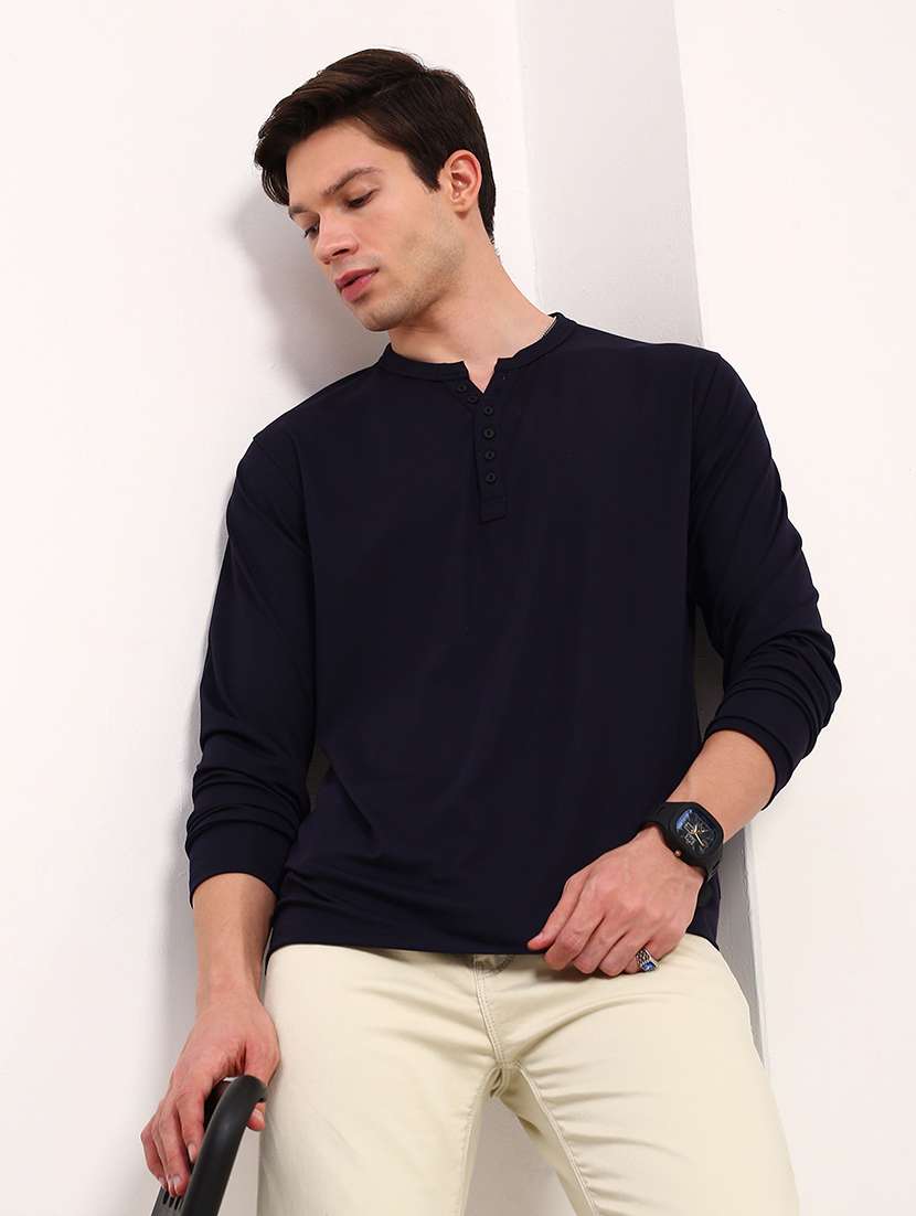 men solid long sleeve regular fit t-shirt - 21696289 -  Standard Image - 1