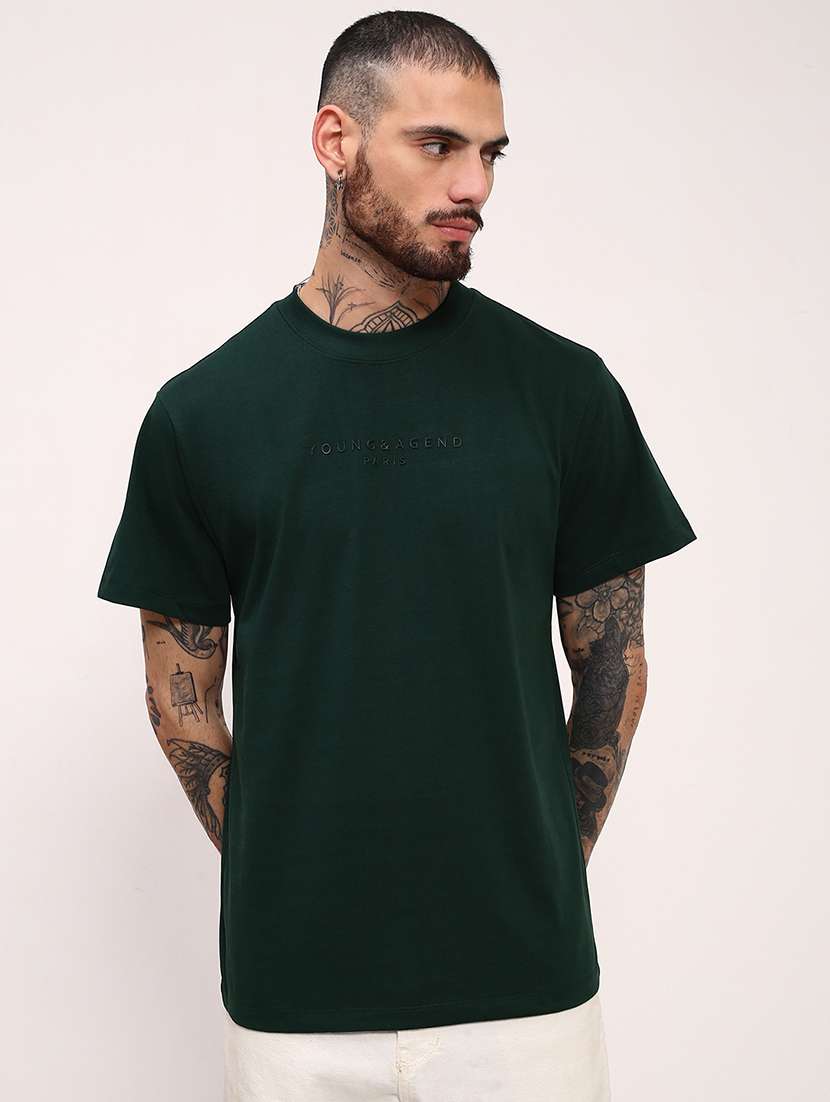 men solid short sleeve regular fit t-shirt