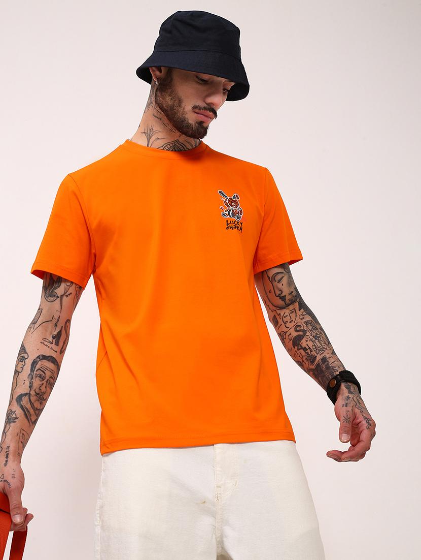 men placement print round neck t-shirt - 21696297 - Standard Image - 1