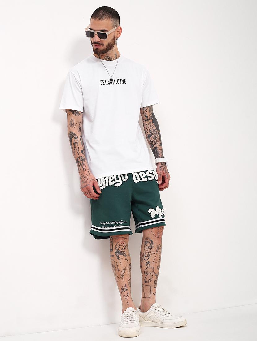 men chest print round neck slim fit t-shirt - 21696299 - Standard Image - 4