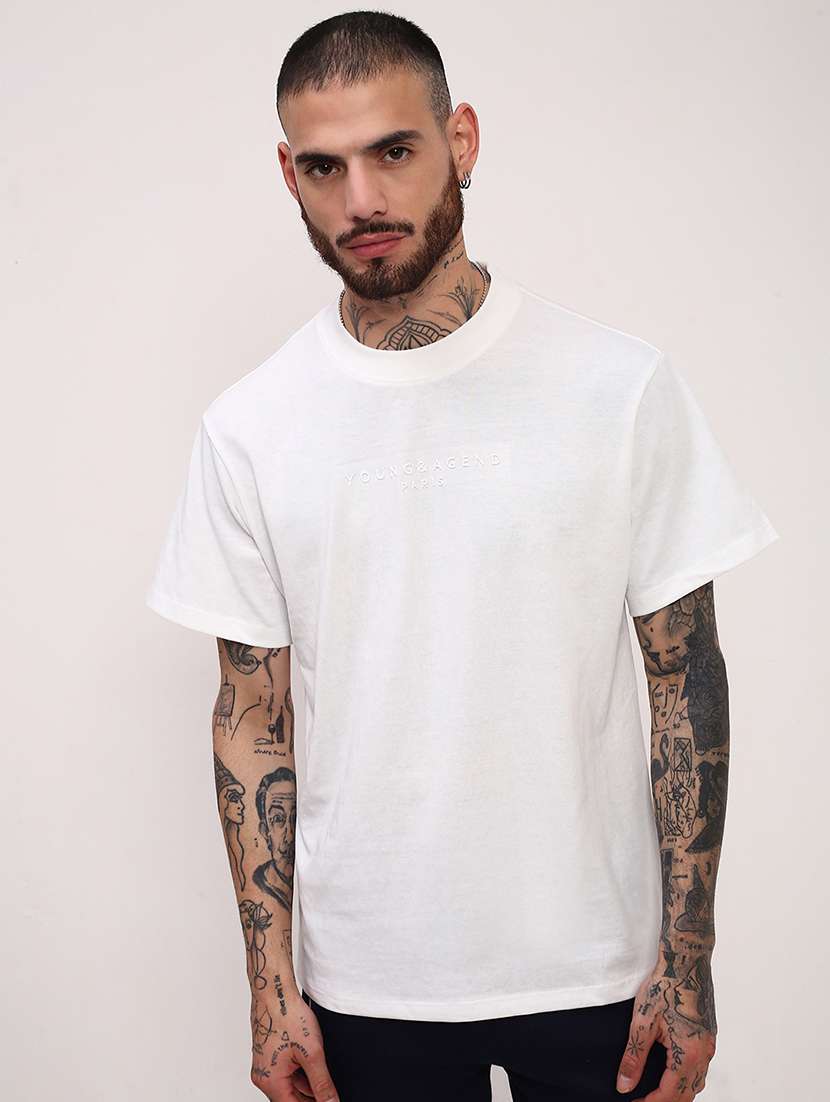 men solid short sleeve regular fit t-shirt