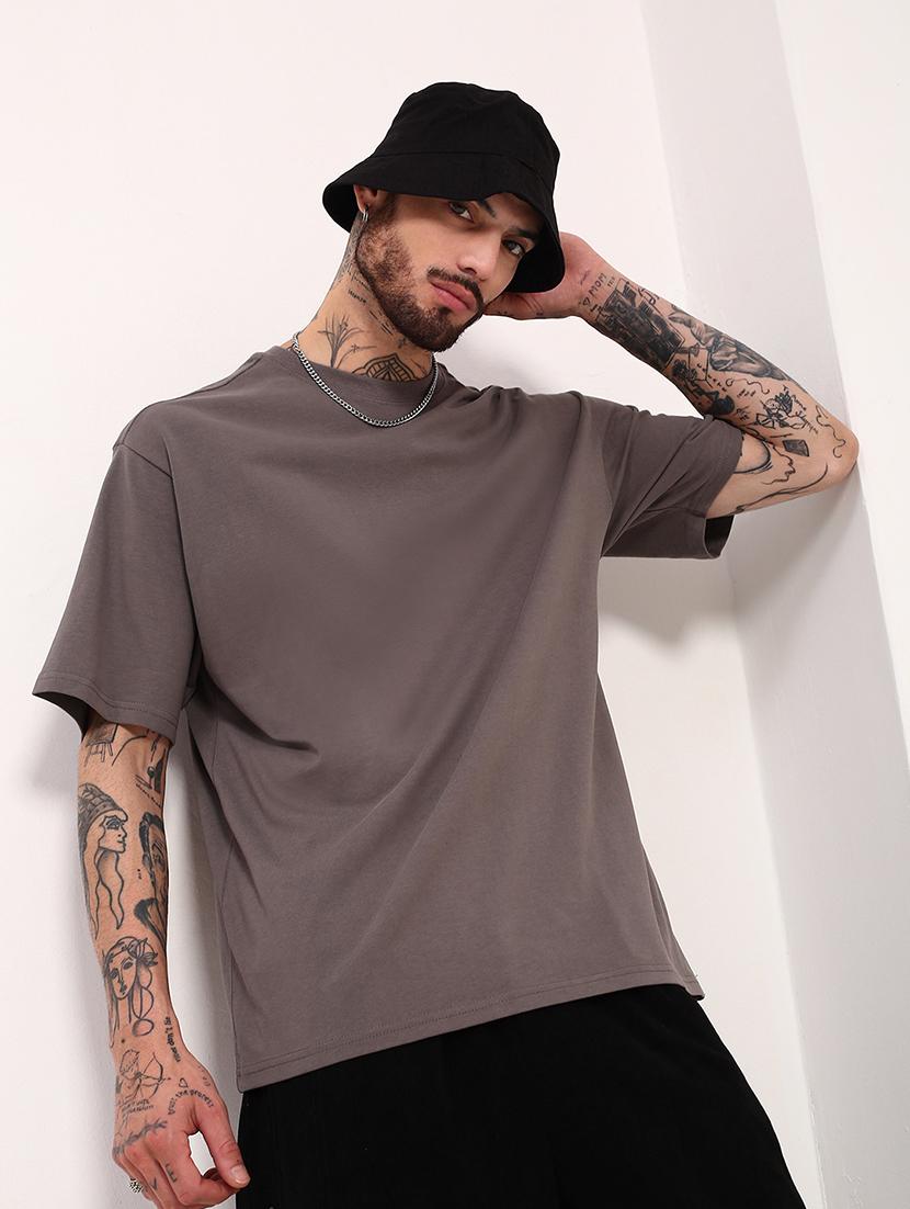 men solid short sleeve oversized t-shirt - 21696304 -  Standard Image - 1