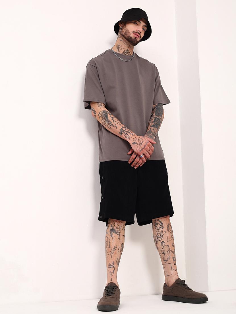 men solid short sleeve oversized t-shirt - 21696304 - Standard Image - 4