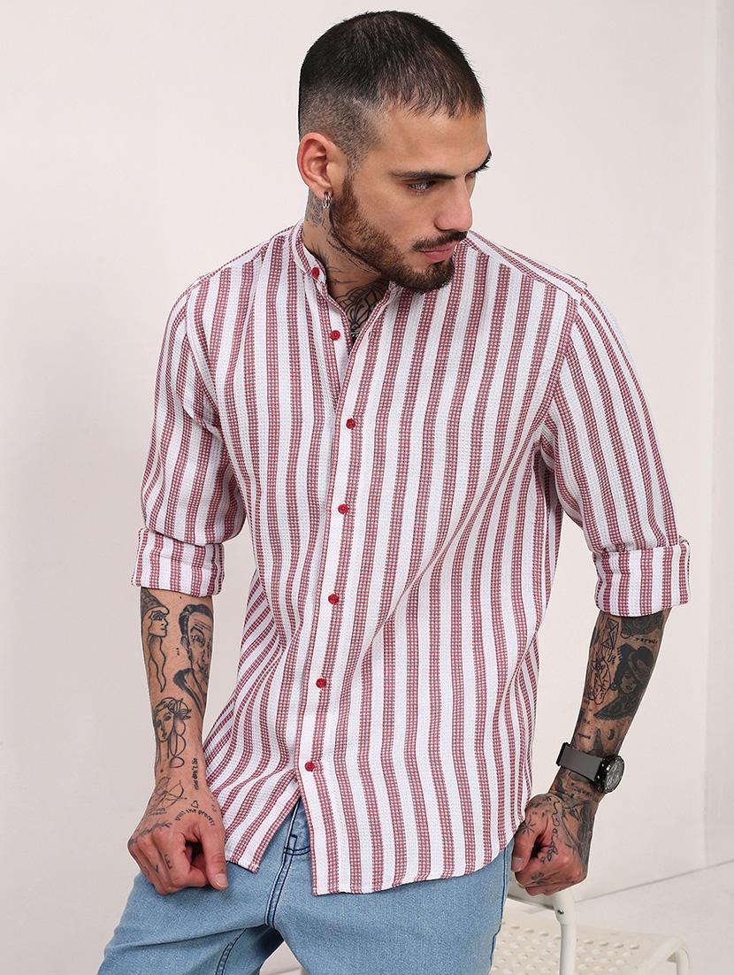 men striped long sleeves casual shirt - 21696337 -  Standard Image - 1