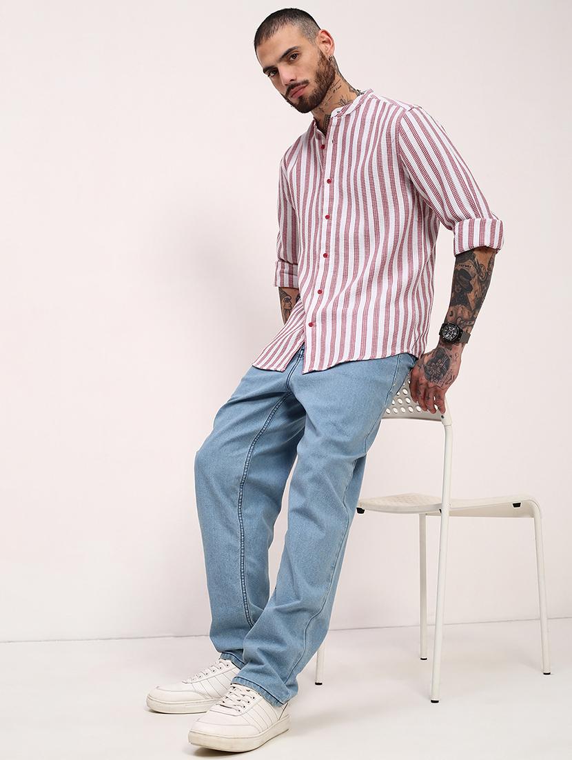 men striped long sleeves casual shirt - 21696337 - Standard Image - 4