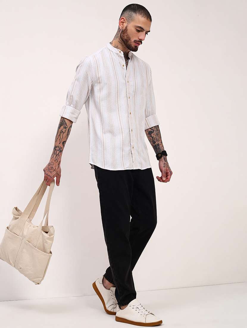 men striped long sleeves casual shirt - 21696341 - Standard Image - 4