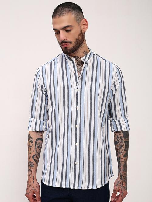 men striped long sleeves casual shirt - 21696343 -  Standard Image - 0