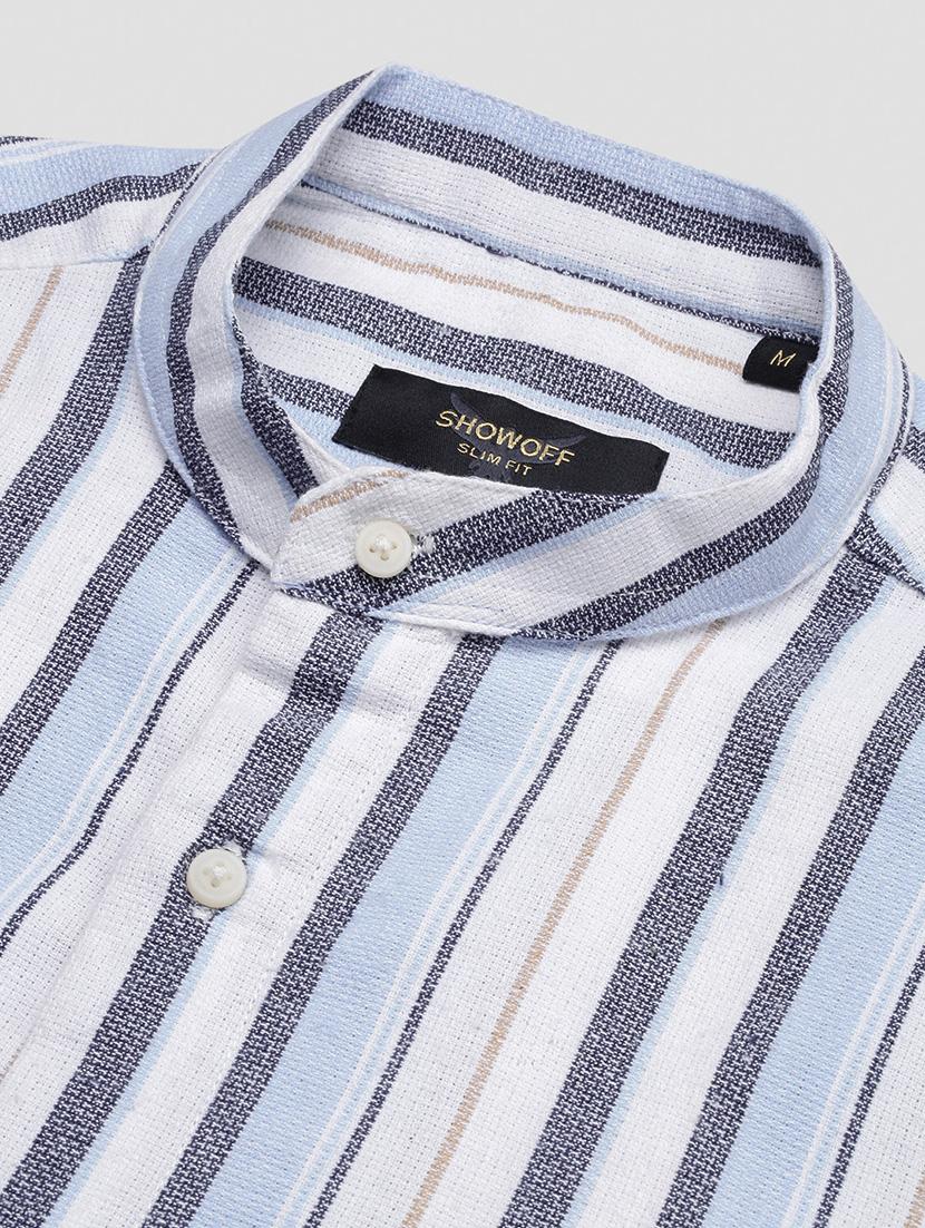 men striped long sleeves casual shirt - 21696343 - Standard Image - 6