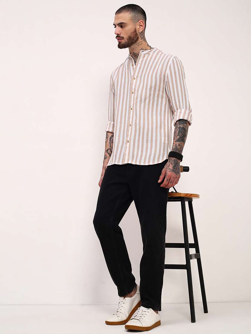 men striped long sleeves casual shirt - 21696344 - Standard Image - 4