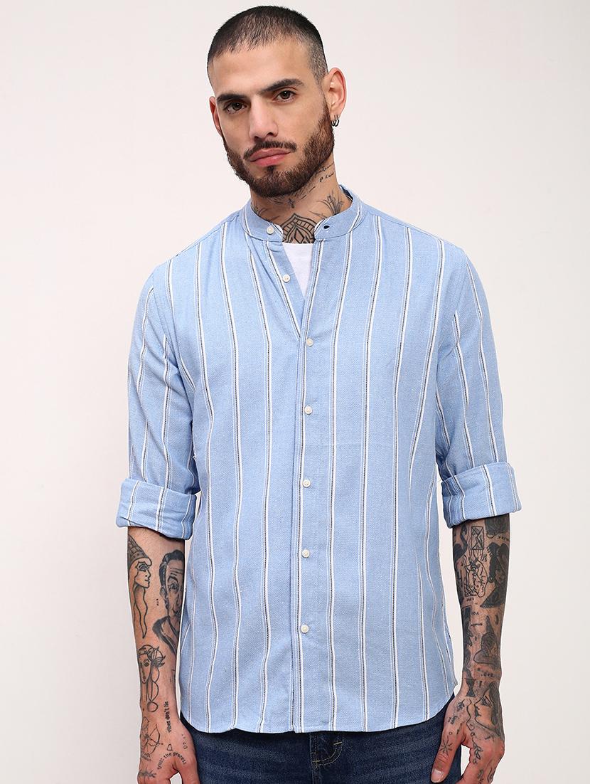 men striped long sleeves casual shirt - 21696345 - Zoom Image - 0