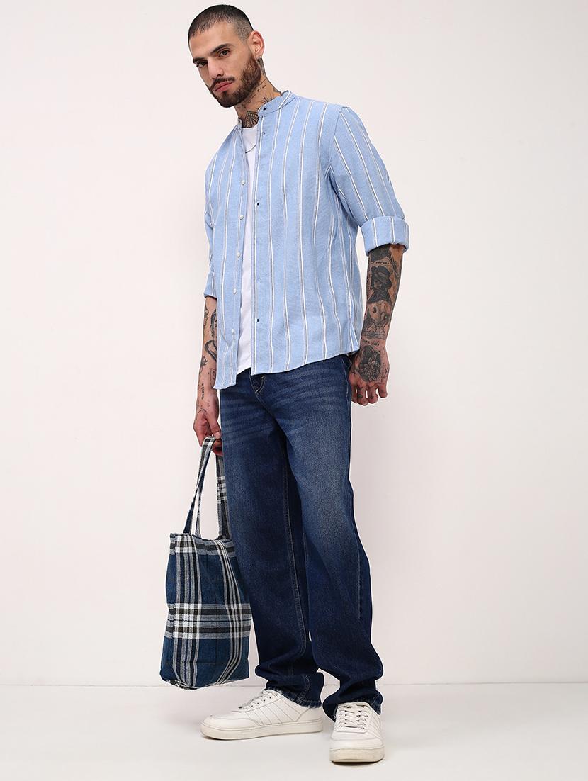 men striped long sleeves casual shirt - 21696345 - Standard Image - 4
