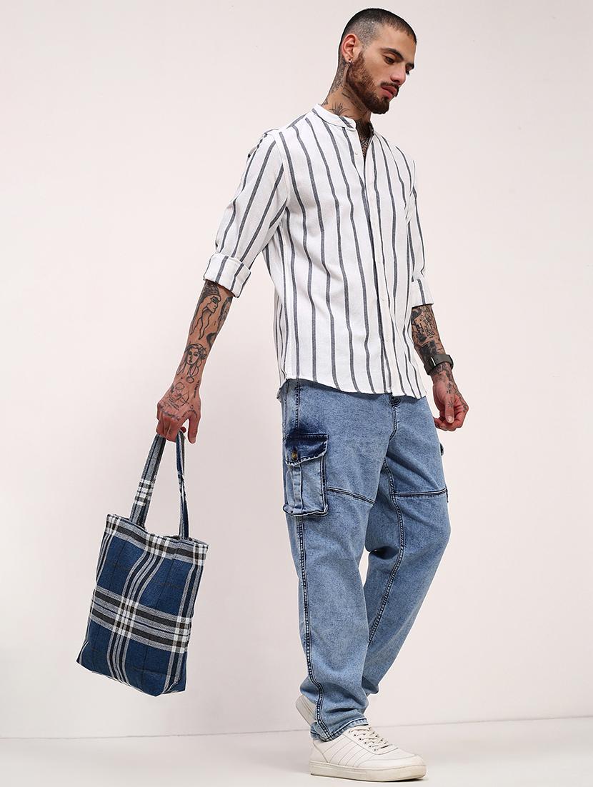 men striped long sleeves casual shirt - 21696347 - Standard Image - 4