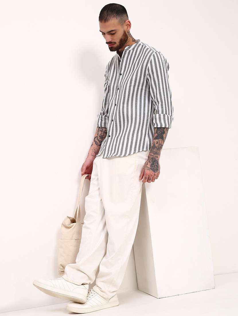 men striped long sleeves casual shirt - 21696348 -  Standard Image - 4