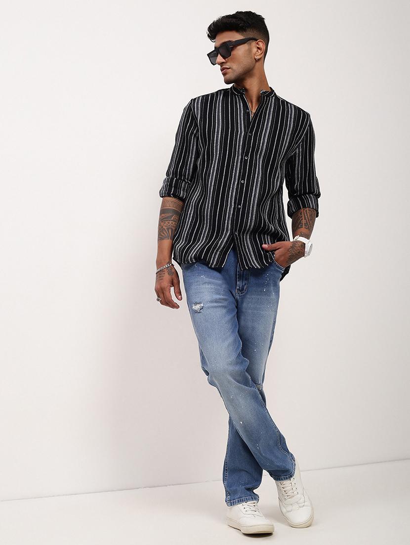 men striped long sleeves casual shirt - 21696352 - Standard Image - 4