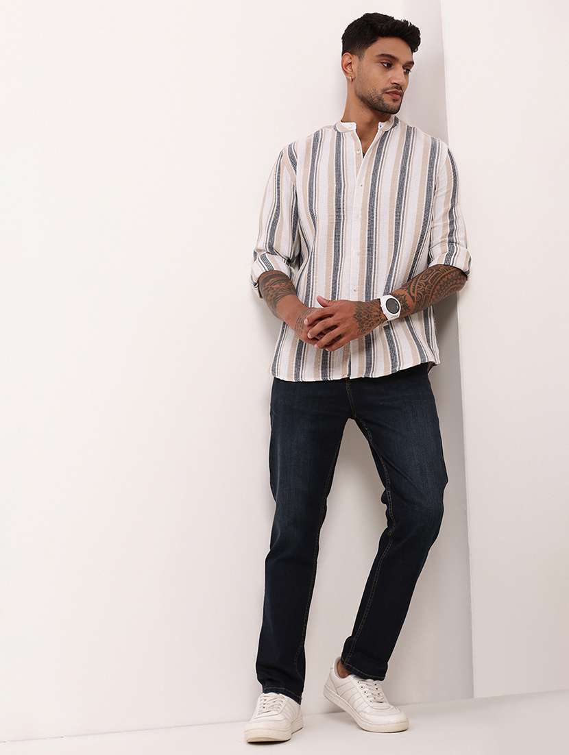 men striped long sleeves casual shirt - 21696357 -  Standard Image - 4