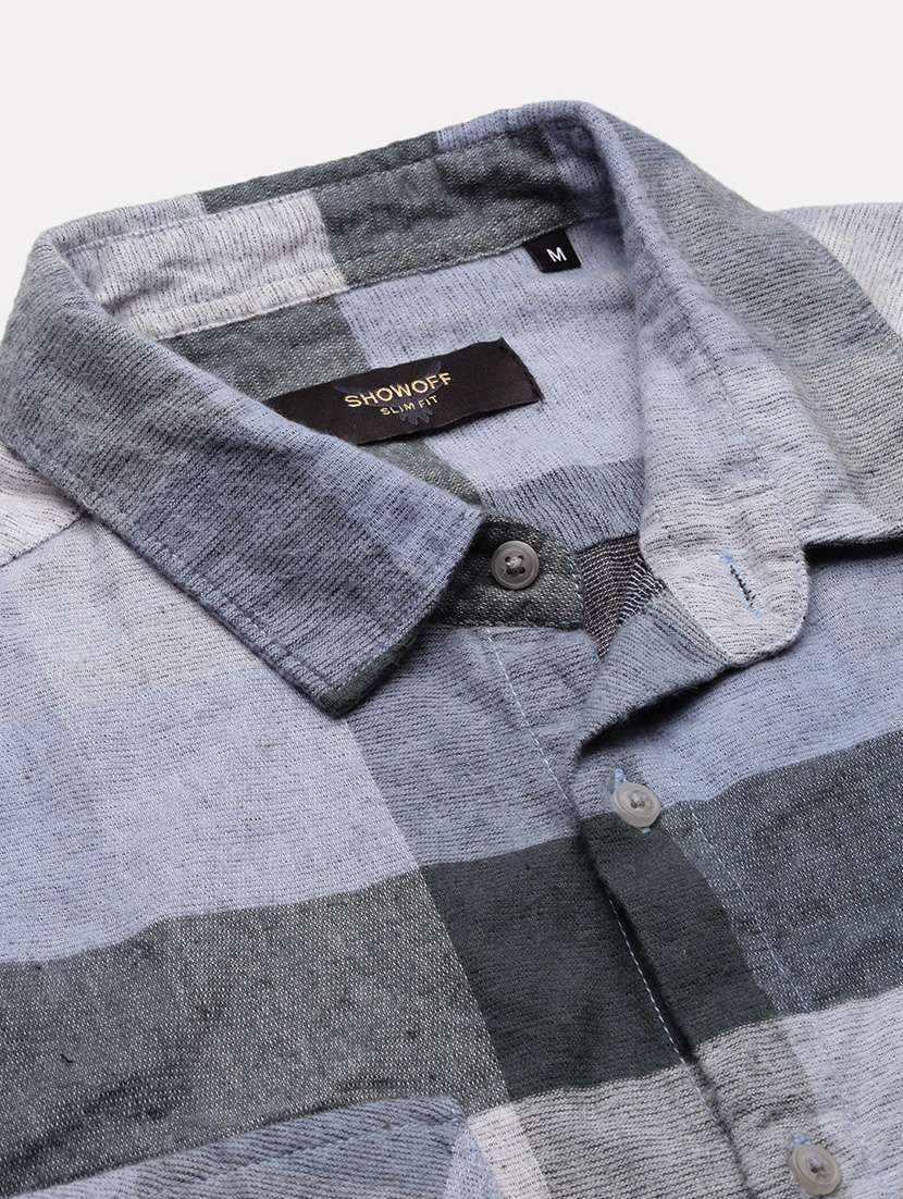 men checkered long sleeves double pockets casual shirt - 21696360 -  Standard Image - 6