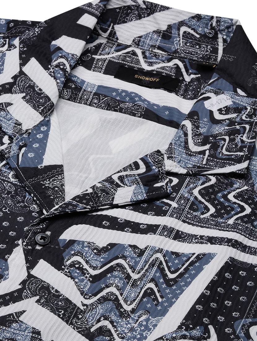 men abstract printed short sleeves casual shirt - 21696367 - Standard Image - 6