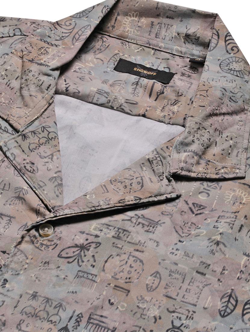 men graphic printed short sleeves casual shirt - 21696369 - Standard Image - 6