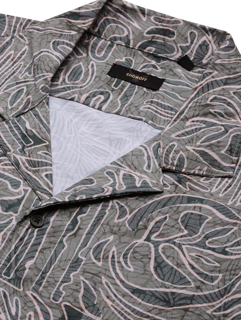 men printed short sleeves casual shirt - 21696373 - Standard Image - 6