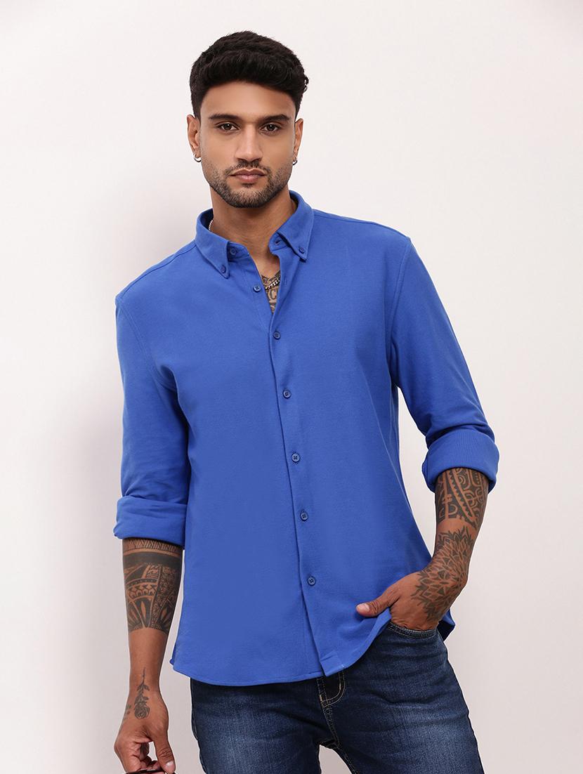men solid long sleeves casual shirt - 21696381 - Standard Image - 1