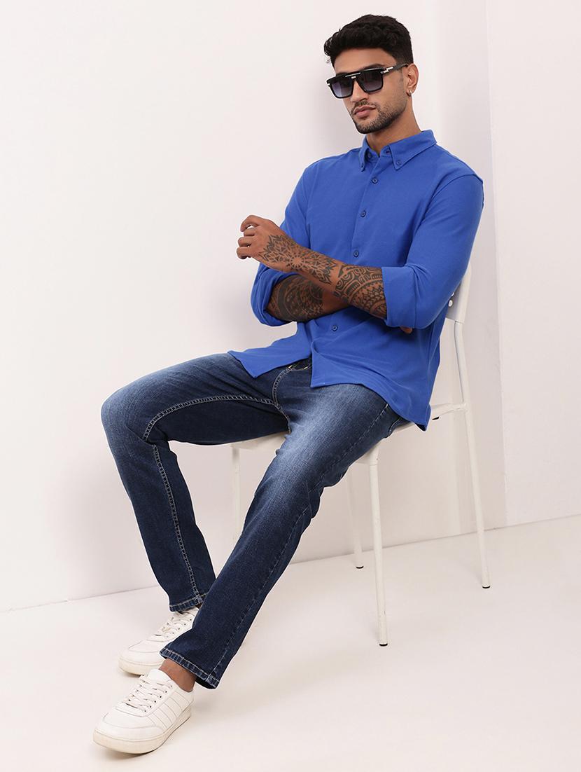 men solid long sleeves casual shirt - 21696381 - Standard Image - 4